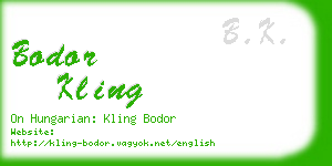 bodor kling business card